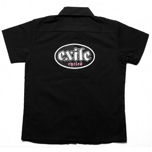 Women's Fitted Work Shirt, Black or Pink